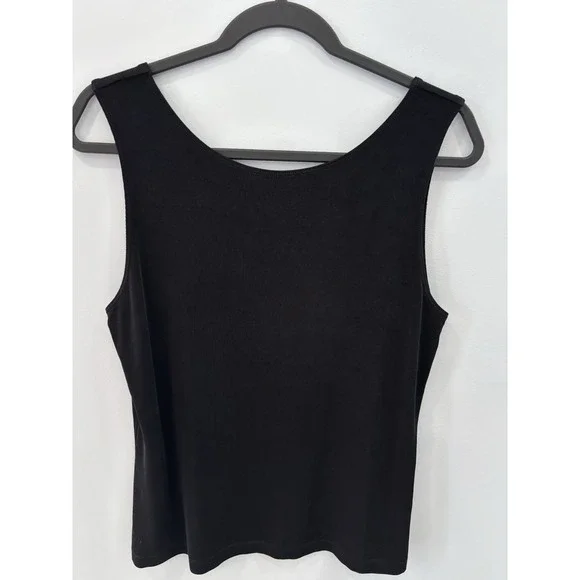 Chico's Travelers Women's Black High Neck Tank Top Stretch Size 2 L Minimalist - Picture 4 of 8